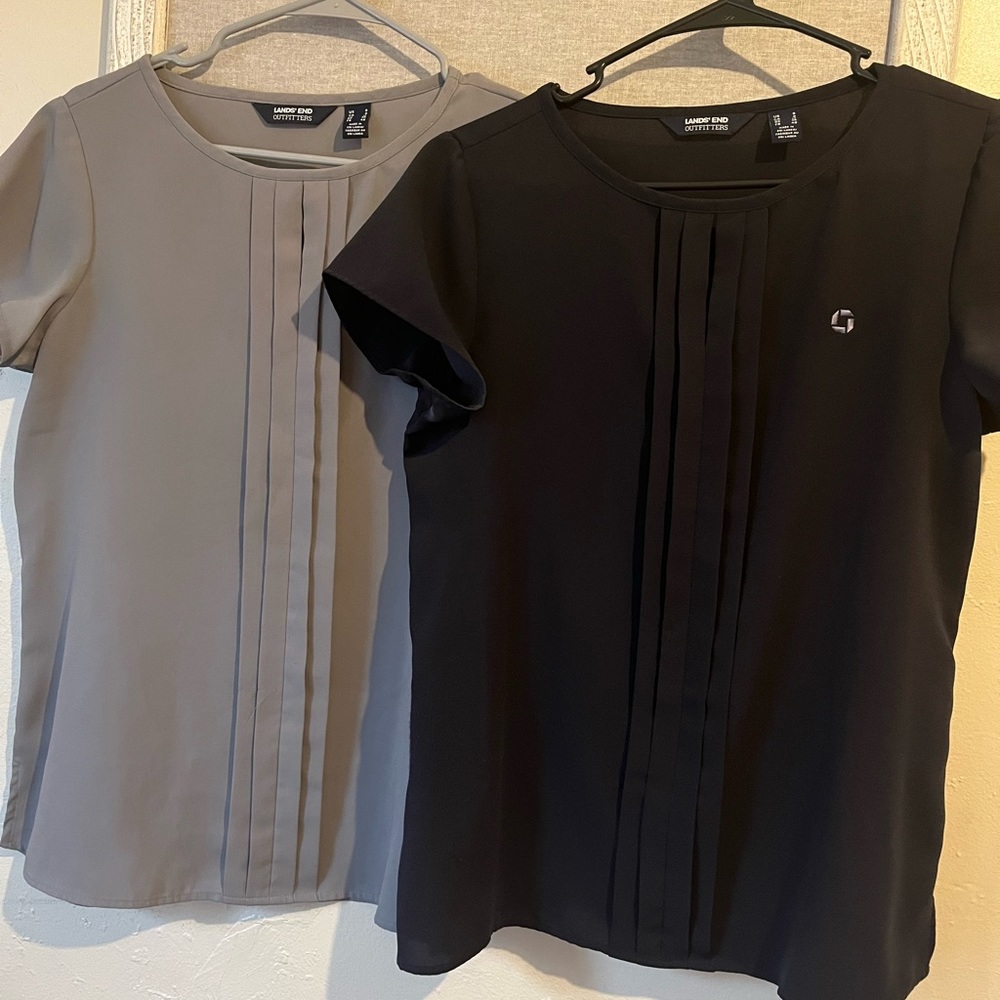 JP Morgan Chase- Lands End apparel. TWO short sleeve blouses